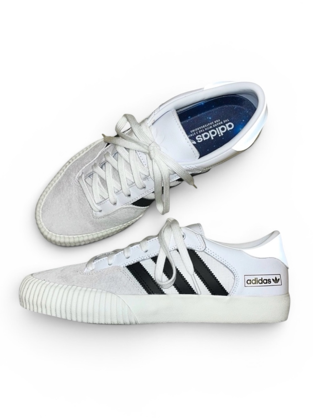 Adidas 2020 Sneaker in White, Black, and Gray Suede - Men’s Size 10
